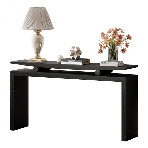 LKTART Farmhouse Warp Resistant MDF Console Table, Black
