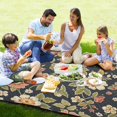 thumbnail image 4 of Flowers and Leaves Beach Blanket Outdoor Picnic Blanket 78"x 78" Waterproof Foldable for Beach Camping Travel Hiking Grass Lawn Park, 4 of 5