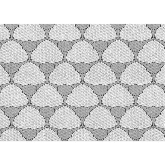 Ahgly Company Machine Washable Indoor Rectangle Transitional Platinum Gray Area Rugs, 3' x 5'