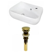 American Imaginations AI-31313 17.5 in. Wall Mount White Vessel Set for 1 Hole Right Faucet