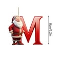 thumbnail image 2 of dajkiuy Christmas Tree Ornaments Christmas Initial with Santa Claus Personalized DIY Christmas 26 Letters Ornaments 3.15 inch Christmas Decoration Xmas Tree Hanging Decor(M), 2 of 5