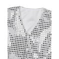 thumbnail image 5 of HULIJA Kids Boys Girls Shiny Party Vest Sequin Waistcoat Hip Hop Jazz Costumes Silver 10-12, 5 of 7