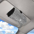 thumbnail image 1 of Soporte para gafas de sol de coche, cuero de PU con estuche de gafas de sol de cristal de diamante, cajas de almacenamiento de gafas de coche (plata) JAMW Sencillez, 1 of 5