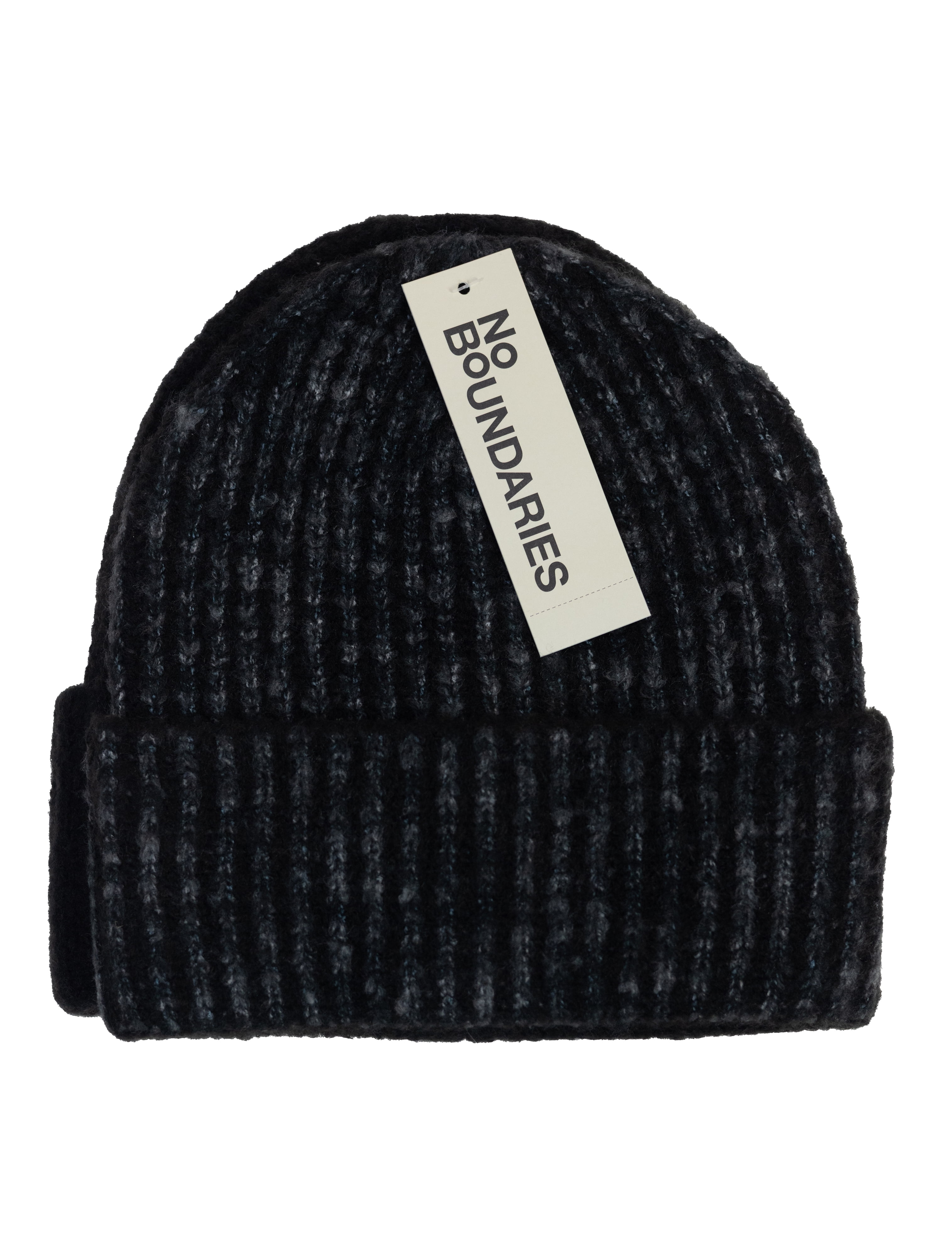 No Boundaries Mens 2-Pack Beanie, Black, One Size