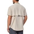 thumbnail image 7 of Little Donkey Andy Men's Short Sleeve Shirt - Lightweight, UPF 50+ Sun Protection, Breathable, Air-Hole Technology for Fishing, Hiking, and Outdoor Activities Light Khaki Heather S, 7 of 7