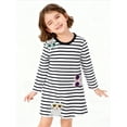 thumbnail image 2 of HILEELANG little Girls Long sleeved Dresses Christmas Casual Winter Cotton Casual Cute Party Cartoon Animal Cat Pattern Dress 7Y, 2 of 6