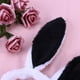 thumbnail image 3 of EeaseMX Diademas con orejas de conejo de peluche Diadema de conejo Diademas con orejas de conejo (blancas y negras), 3 of 7