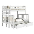 thumbnail image 4 of Bedz King Wood Twin over Full Bunk Bed with 2 Under Bed Drawers in White, 4 of 9