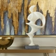 thumbnail image 2 of 9" x 20" White Polystone Abstract Sculpture with Black Base, by DecMode, 2 of 7