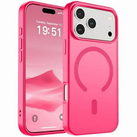 1997 Magnetic for iPhone 17 Pro Case (Compatible with MagSafe)(Military Grade Drop Protection) Translucent Matte Shockproof with Anti-Fingerprint Phone Cover 2025,Hot Pink