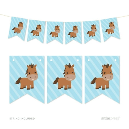 Horse Pennant Party Banner Old McDonald Farm Animals