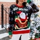 thumbnail image 1 of Suéter Suéter de punto de dibujos animados para mujer, divertido jersey de cuello redondo de Navidad, ropa de abrigo de Papá Noel de Navidad Kuymtek Negro Xxl para Mujer, 1 of 7