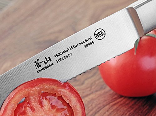 Cangshan 59885 X Series German Steel Forged Serrated Utility Knife, 5