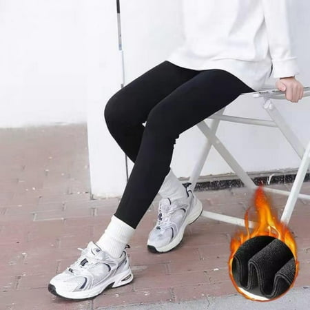 

Kids Baby Girls Solid Color Fleece Lined Leggings Winter Cotton Pants Thermal