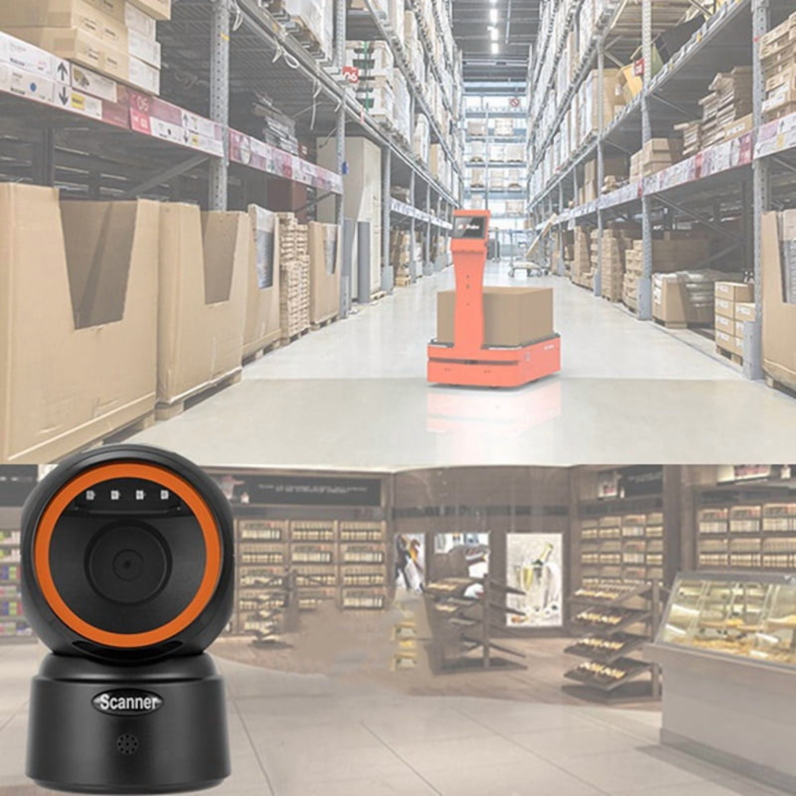 2D QR Barcode Scanner Desktop Wired Scanner Hands-Free Omnidirectional USB Barcode G897