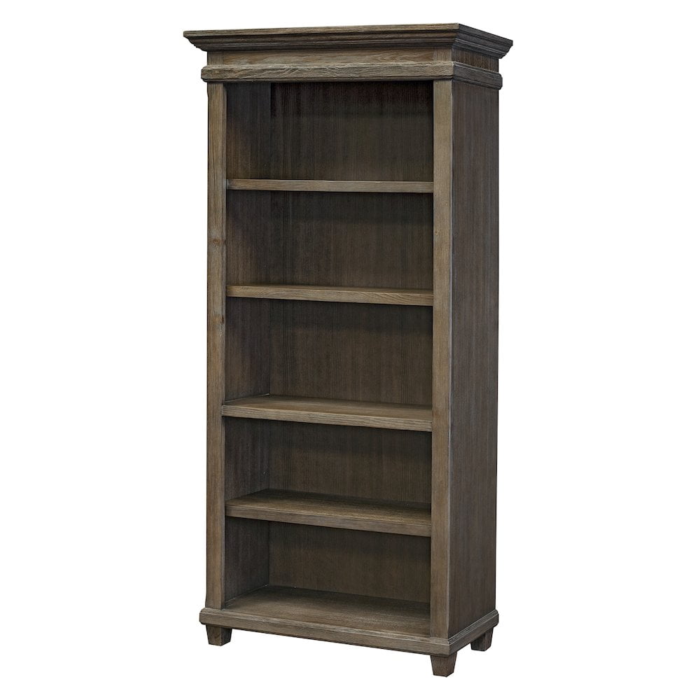 Martin Furniture Carson 5 Shelf Wood Open Bookcase Storage Cabinet Gray