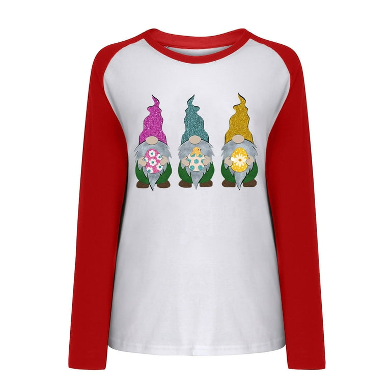 Happy Easter Cute Bunny Tops Womens Long Sleeve Sweatshirts for
