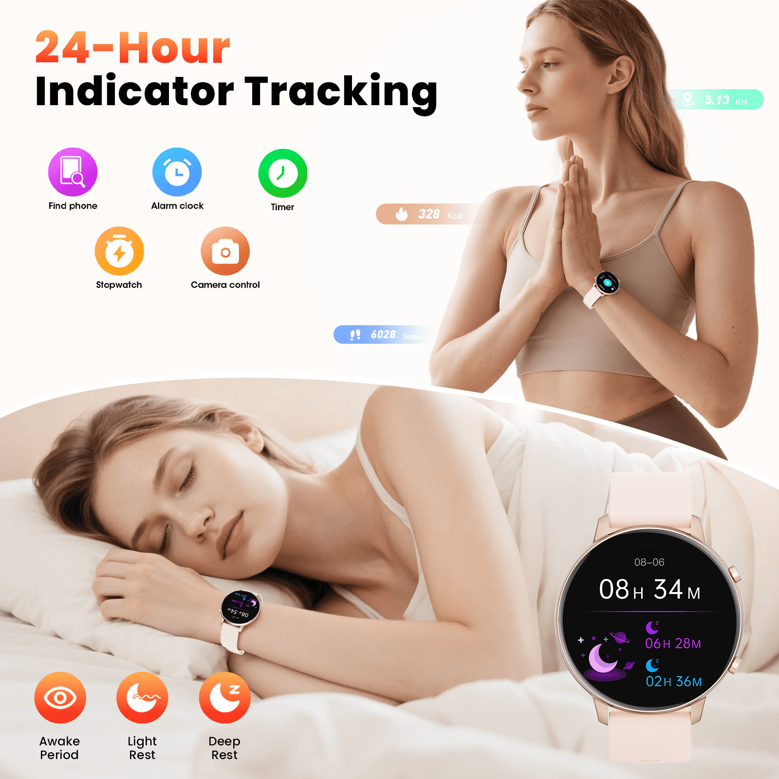 Smart Watch for Men Women, Fitness Tracker with Call Function & 1.39" HD Touchscreen, 100 Sport Modes, IP68 Waterproof Smartwatch for Android and Iphone, Gold