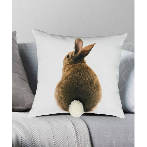 Bunny Buns Pillow Dark chocolate 18x18