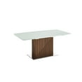 thumbnail image 3 of Casabianca Moon Manual Dining Table with White Top and Walnut Base, 3 of 3