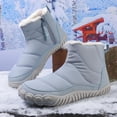 thumbnail image 3 of Women Men Winter Snow Boots Barefoot Shoes Warm Fur Lined Minimalist Wide Toe Box Zipper Closure Non Slip Chelsea Ankle Boots, 3 of 6