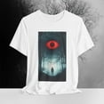 thumbnail image 4 of Red Eye Forest Tee – Creepy Cosmic Watcher Horror Fog Woods Surreal Graphic, 4 of 5