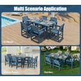 thumbnail image 4 of Rectangular 6 - Person 67“ L Outdoor Patio Dining Table Set with 6 Arm Chairs Extendable HDPE Plywood, 4 of 9