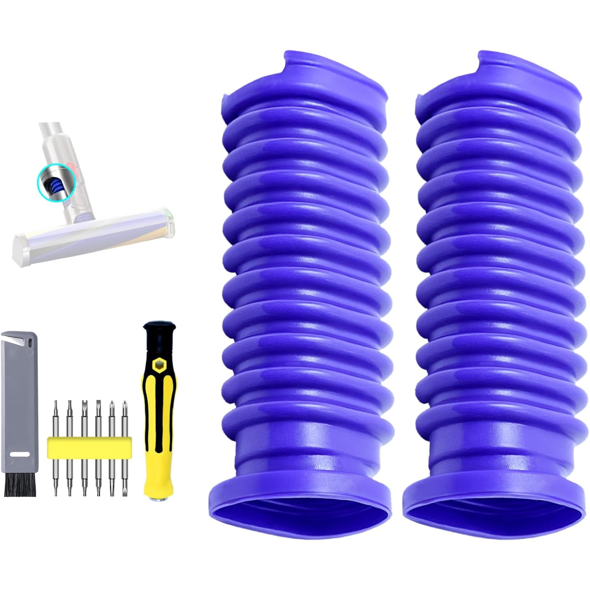 2 Pack Vacuum Lower Duct Hose Kit for Dy*son V12 Soft Roller Cleaner Head, Includes 1 Set Screwdrivers and 1 Clean Brush