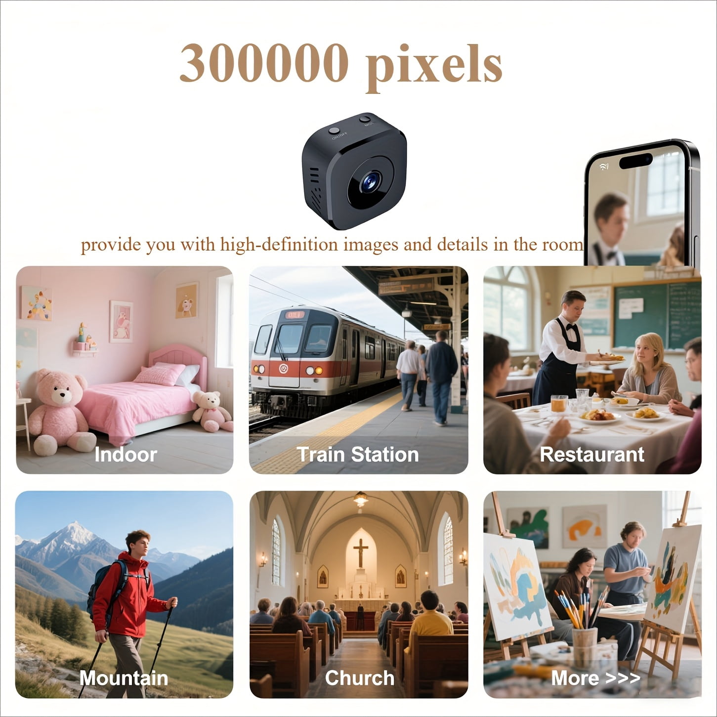 1080P HD Mini WiFi Camera Indoor Safety Security Surveillance Baby Monitor Night Vision Camcorder IP Cam Audio Video Recorder
