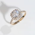 thumbnail image 2 of solitaire jewels 2CT Cushion Moissanit Halo Engagement Ring For Women, 14K Yellow Gold, 2 of 5