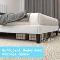 thumbnail image 4 of Merluxy King Size Velvet Bed Frame with Headboard, Charging Station, White, 4 of 8