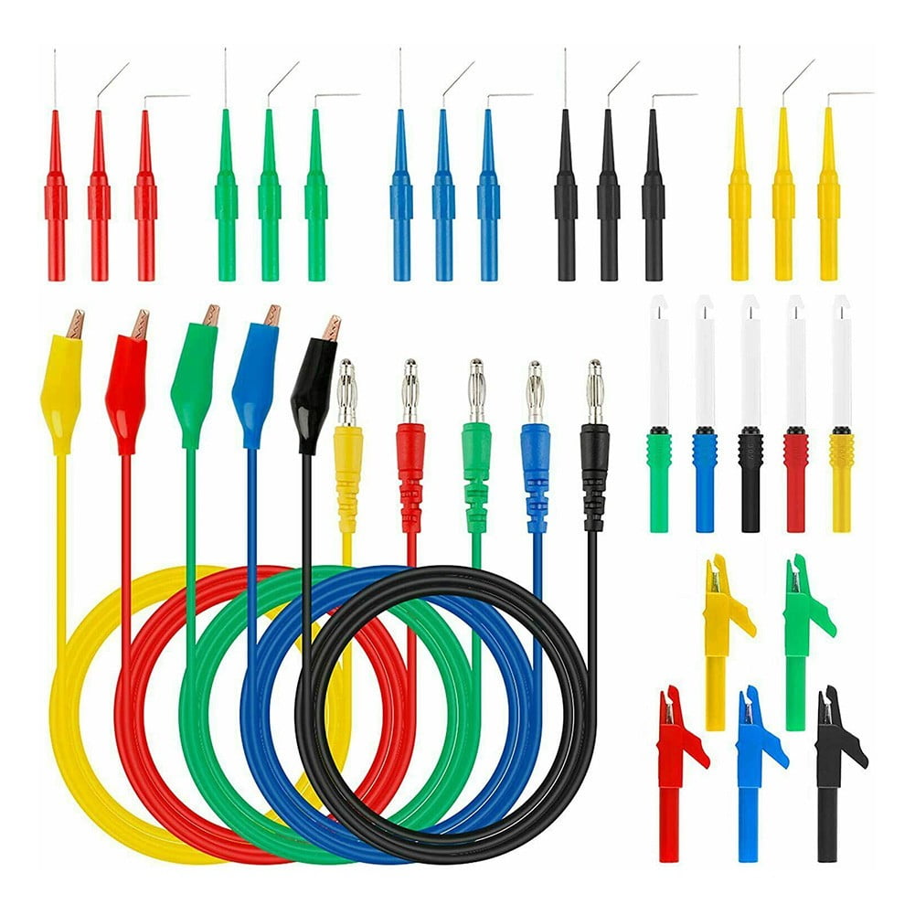GLFILL 30Pcs Multimeter Test Leads Set Back Probe Kit Alligator Clip