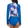 thumbnail image 6 of Alove Women's Two Piece Rash Guard Long Sleeve Swimsuit Sun Protection Crop Swim Tops with Bottoms UPF 50+ Bathing Suit, 6 of 6