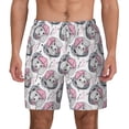 thumbnail image 3 of Uemuo Poodle Dog Pattern Mens Swim Trunks Quick Dry Board Shorts with Mesh Lining, Stretch Beach Shorts Quick Dry No-Chafing Board Shorts-XX-Large, 3 of 9