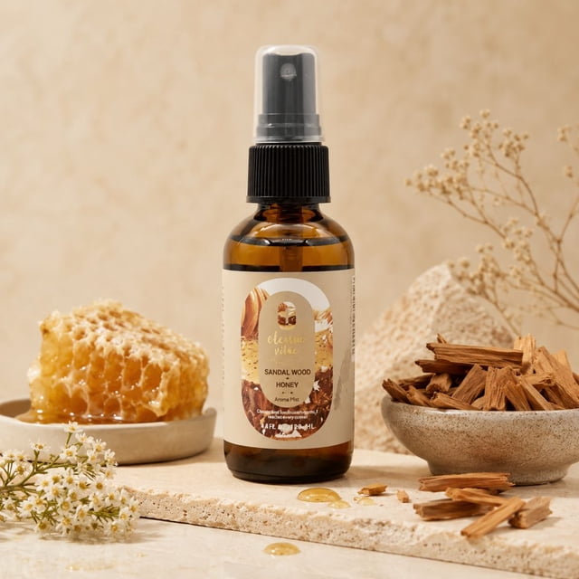 Aceite Para Cabello y Cuerpo Con Aceite Esencial De Sándalo Miel 60ml
