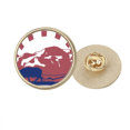 thumbnail image 1 of Reino de Tailandia tailandes costumbres cultura Broche de oro metálico circular, 1 of 3