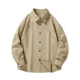 thumbnail image 1 of Chemise Blouse Décontractée pour Homme à Col Rabattu avec Boutons à Manches Longues, 1 of 8