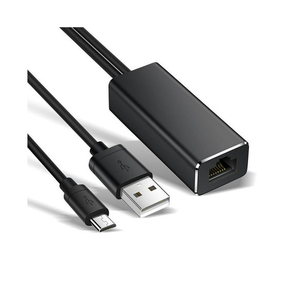 2 in 1 Micro USB Network Ethernet Adapter Cable for Chromecast Fire TV Stick-