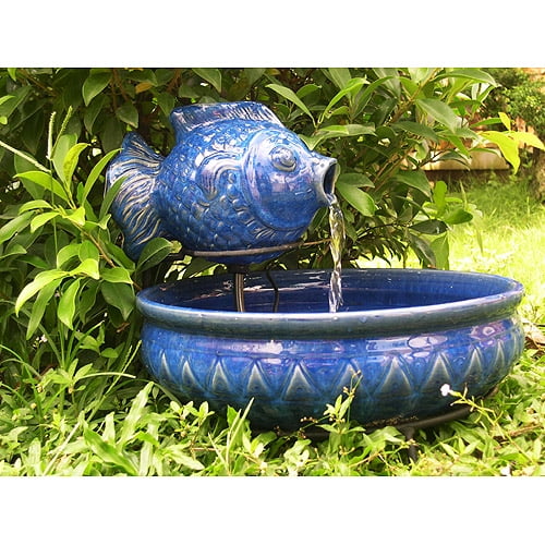Smart Solar Koi Fish Solar Outdoor Birdbath Fountain by Smart Solar