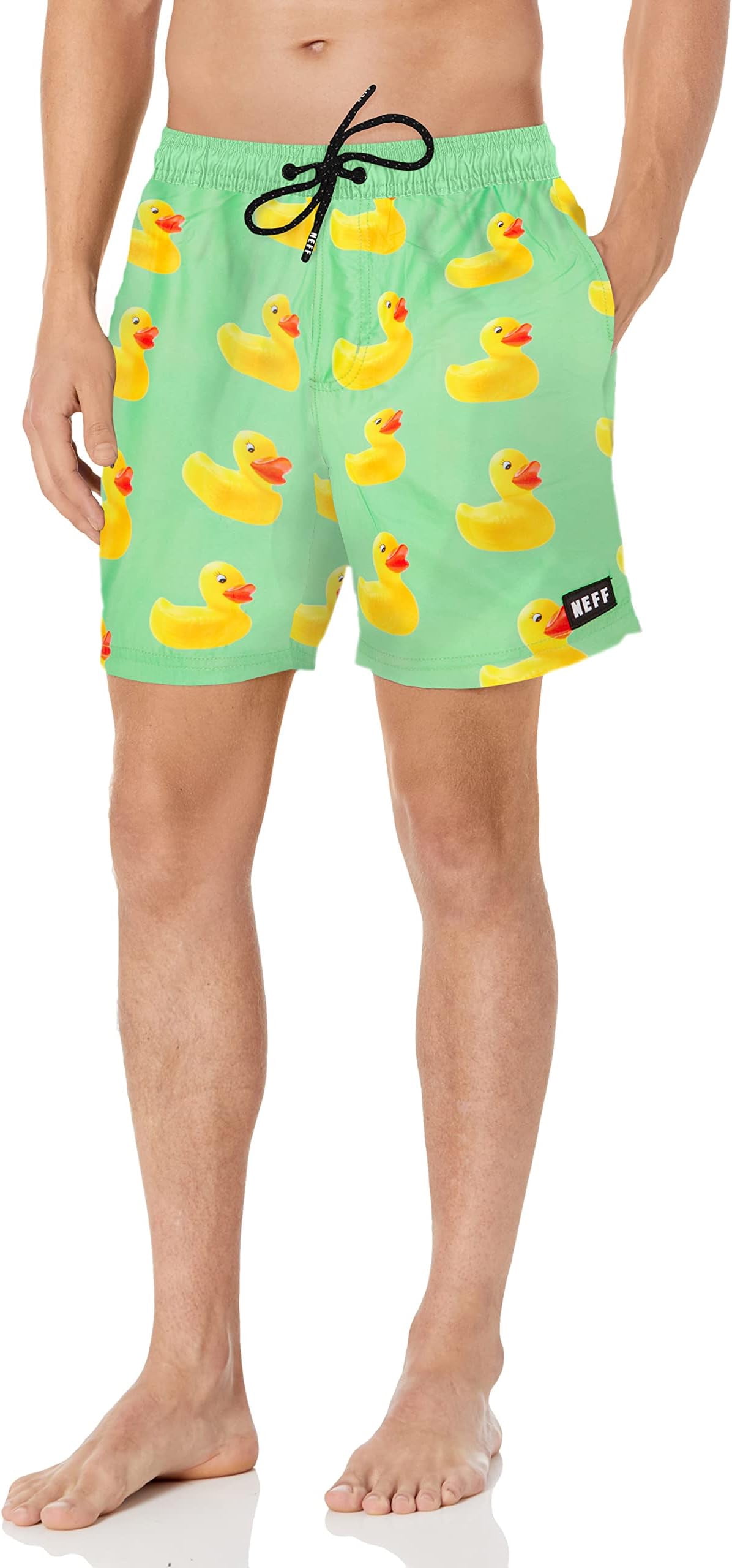 NEFF Men's Daily Green Ducky Hot Tub Board Shorts for Swimming