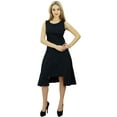 thumbnail image 3 of Bimba Women's A-Symmetrical Dress Round Neck Sleeveless Formal Casual Dress, 3 of 9