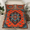 thumbnail image 2 of Homewish Boho Bohemian Theme Twin Sheet Sets,Retro Geometric Print Twin Fitted Sheet,Orange Blue 03 For Men Women,Super Cozy Room Decor,3 Pieces, 2 of 7