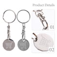 thumbnail image 5 of Mizh 4pcs Shopping Trolley Tokens Keychain Pendants Trolley Cart Token Metal Keyring Ornaments, 5 of 7