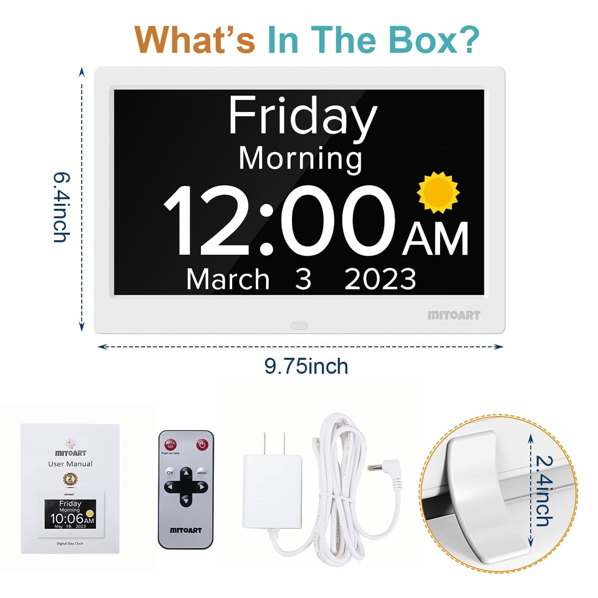 SPACWIS Digital Alarm Clock with Date and Day for Dementia Seniors, Large HD Screen