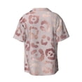 thumbnail image 6 of PAYOHTO Leopard Skin Rose Gold Elegant Texture Mens Hawaiian Casual Short-sleeved Shirt Tropical Summer Beach Button Down Shirts, 6 of 7