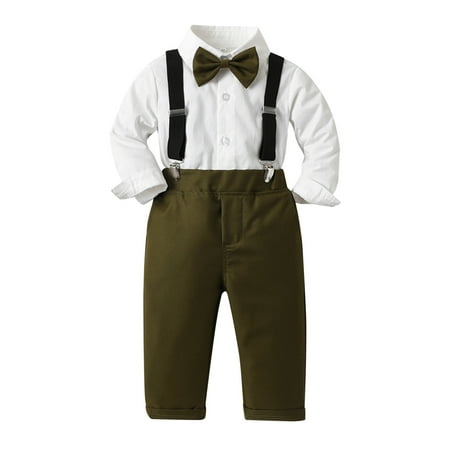 

Ketyyh-chn99 Toddler Boy Gentleman Outfits Toddler Boy Outfit Boy Suit Boy Dress Shirt with Bowtie/Suspender Pants Gentleman Wedding Outfits Clothes Set AG 2-3 Years