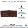 thumbnail image 5 of CTM  Leather Expandable Bill Slot Bifold Wallet (Men), 5 of 5