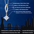 thumbnail image 2 of Gem Stone King 925 Silver and 10K Yellow Gold White Moissanite and White Lab Grown Diamond Pendant Necklace for Women | 0.83 Cttw | Gemstone Birthstone | Princess 5MM | With 18 inch Chain, 2 of 6