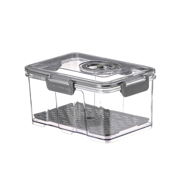Tumotour Vacuum Sealed Food Storage Container For Home Kitchen Transparent Water Draining Airtight Jar With Timer Lock For Freshness And Freezing