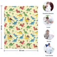 thumbnail image 4 of LightYellow Cartoon Dinosaurs Volcanoes Palm Trees Pattern Blanket,Comfortable Soft Lamb Wool Throw Blanket,All Season,Warm Lightweight Blankets for Sofa Bed Couch Living Room Chair,30"x40", 4 of 4